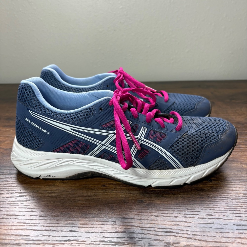 Asics Gel-Contend 5 Womens Running Shoes Navy Pink 1012A234 Size 8